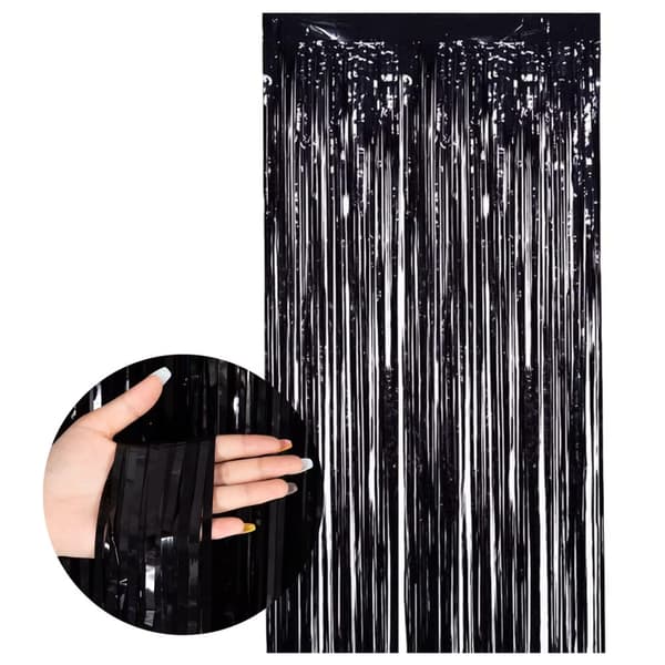 Sort metallisk glitterdrape til festfødselsdag