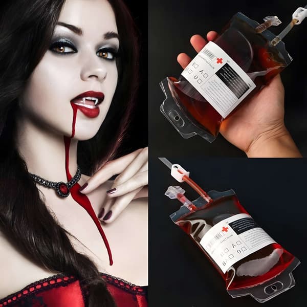 Halloween - 3 pak Blodpose rekvisitter - Drikkeposer