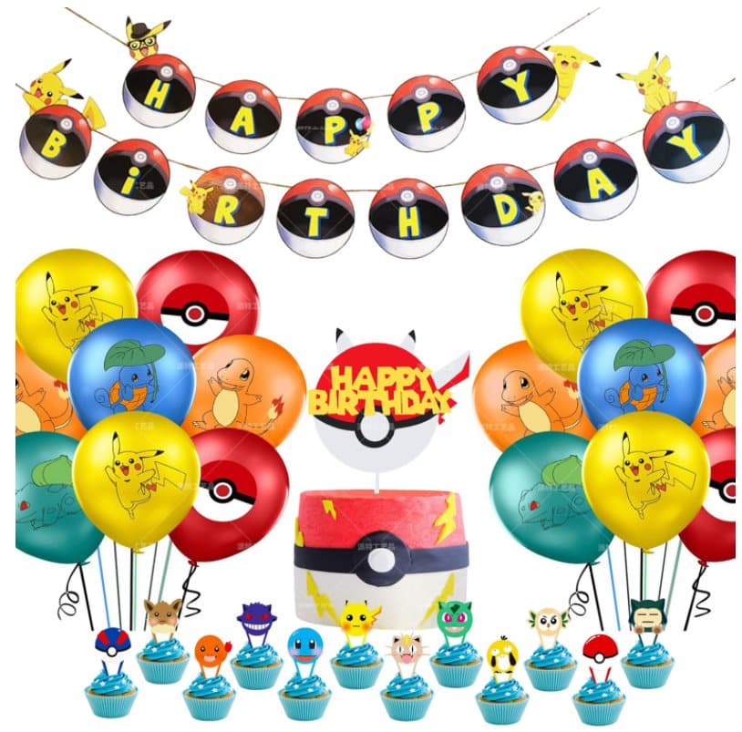Pikachu Pokémon Pokemon Barnkalas Ballongbåge Happy Birthday