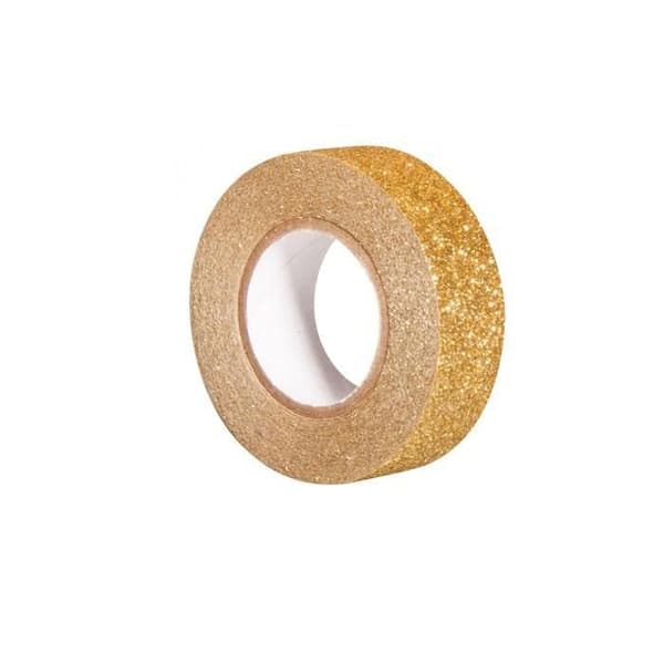 Maskeringstejp - GLITTRANDE GULD - 15mm x 5m - Avtagbar - Lätt att riva av - Idealisk för kreativt hantverk