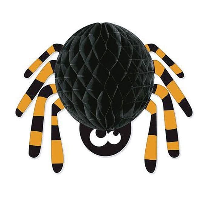 Svart och orange spindel Halloween-dekoration Förstärk inredningen av din fest eller födelsedag med denna magnifika spindel