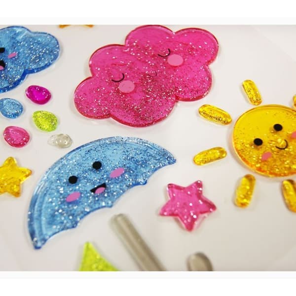 Gel Fönsterdekoration - Väder - Glitter