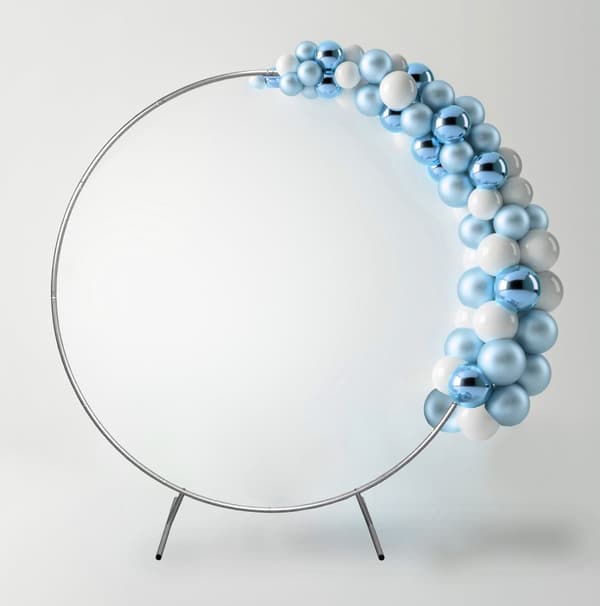 Bröllopsbåge – Silver & 1 x Vitt Pilträd 180cm Varma Vita LED