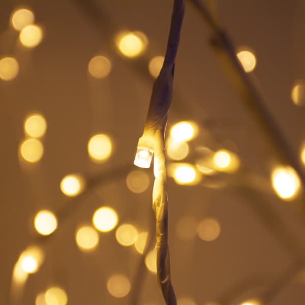 Bröllopsbåge – Silver & 1 x Vitt Pilträd 180cm Varma Vita LED