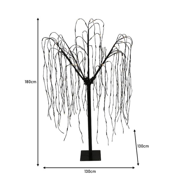 Bröllopsbåge – Silver & 1 x Vitt Pilträd 180cm Varma Vita LED