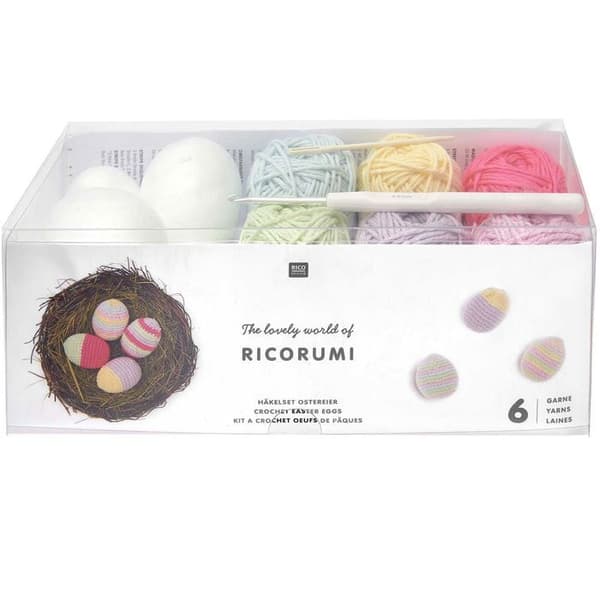 Crochetkit - Rico Design - Ricorumi - Pastellägg - 15 delar - Inkluderade instruktioner