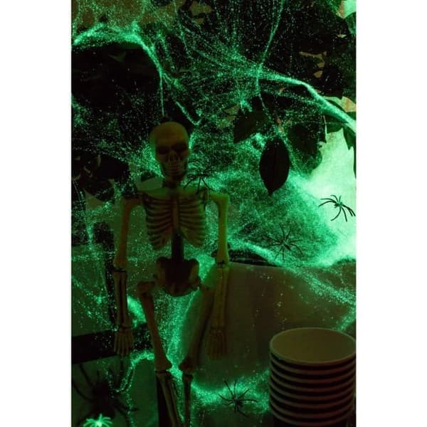 Folat spindelväv Glow in the dark 500 gram vit polyester