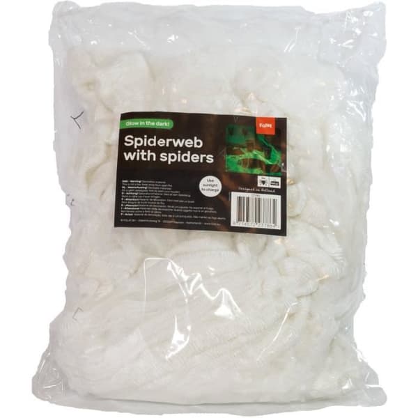Folat spindelväv Glow in the dark 500 gram vit polyester