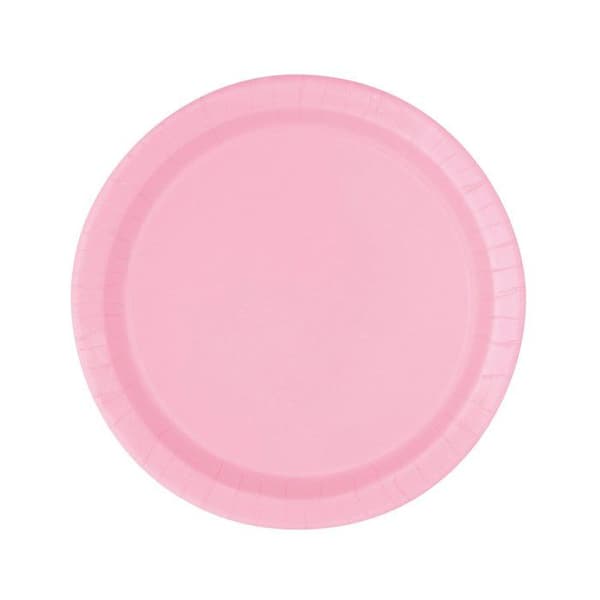 Pappersfat - Unik festbranding - 16 bitar - Ljus rosa - 21.9 cm - Festdekoration
