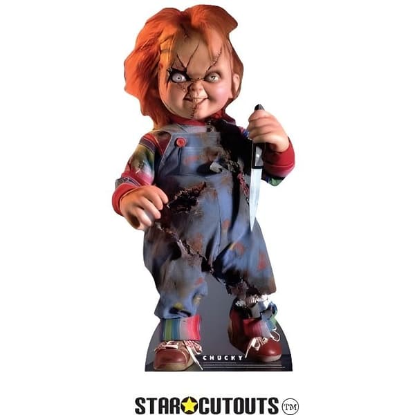 Star Cutouts SC1316 - KVM SWITCH - Scarred Chucky Child's Play Perfekt för Halloween, vänner och fans Multicolor