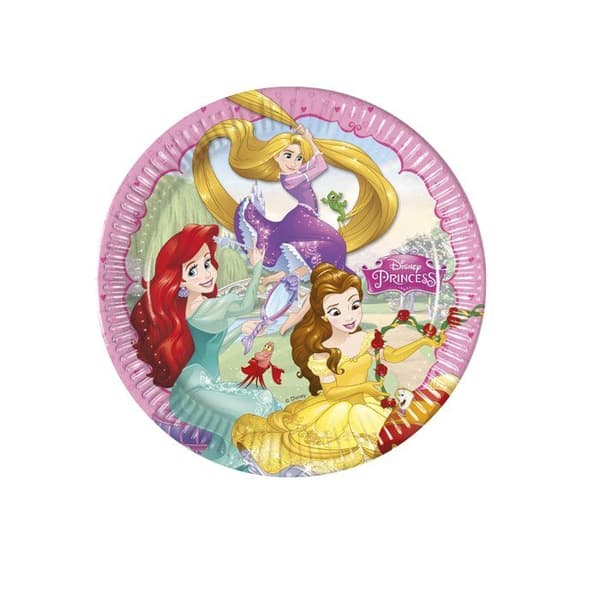 Tallrikar - Disney - Prinsessor - 23 cm - 8-pack - Papp - Rosa
