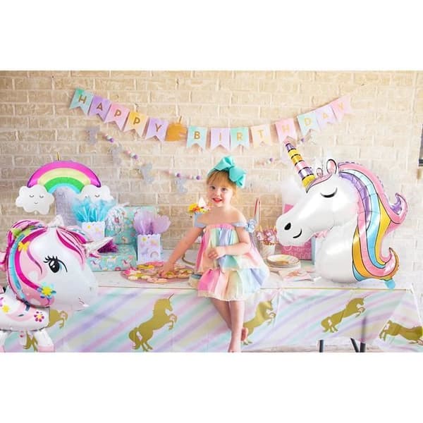 Unicorn Födelsedagsdekorationer Fest Regnbåge Ballong Garland Unicorn Arch Balloon Girl Pojke Födelsedag