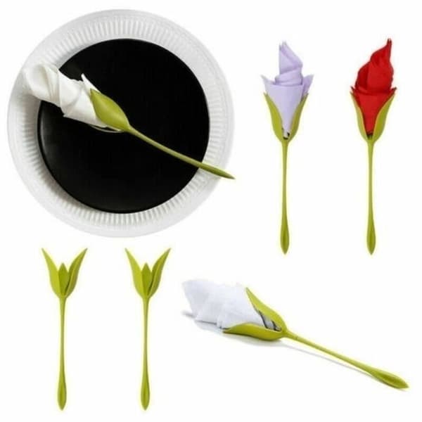 4 ST Servetthållare Bordsdekoration Blomma Kreativ servis för fest Födelsedag Bröllop Servetthållare MKK20