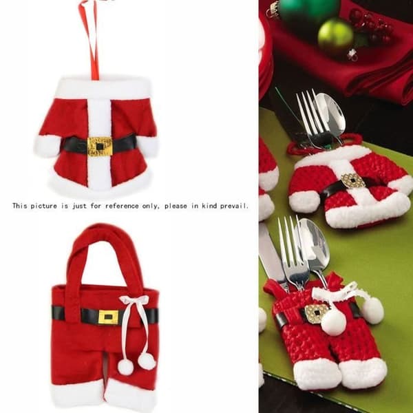 2 ST Santa Claus Ornament för bestick