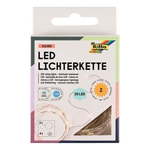 FOLIA 986 - 2X MICRO-LED LJUSGIRLAND MED 20 LEDS I VARMT VITT