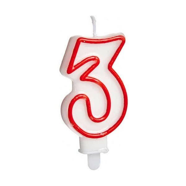 Kynttilä Syntymäpäivä Numerot 3 (12 osaa)