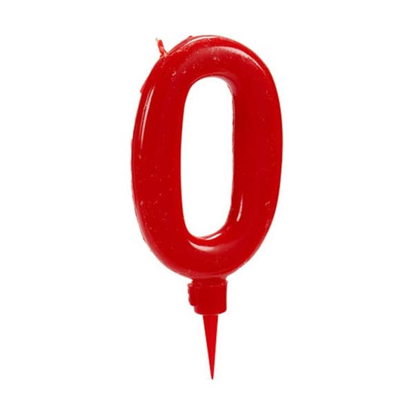 Kynttilä Syntymäpäivä Punainen Numerot 0 (12 osaa)