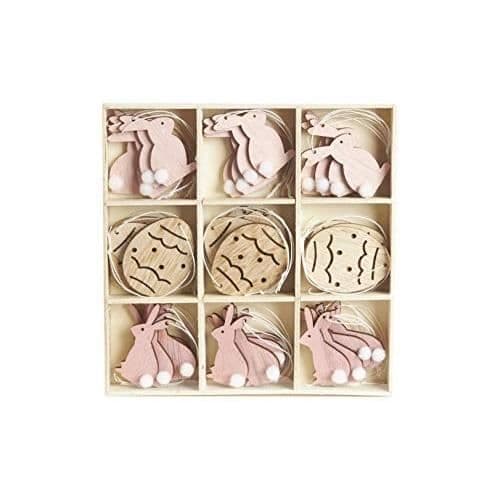 HEITMANN DECO PÅSKDEKORATION I ROSA TRÄ, NATURLIGT, ROSA, 17 X 1