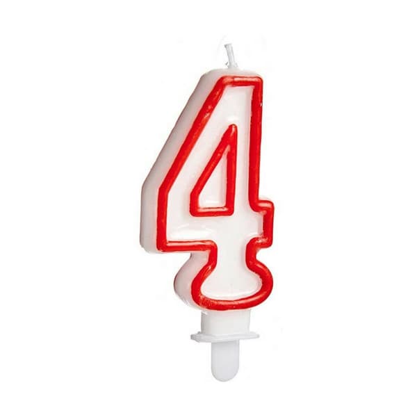Kynttilä Syntymäpäivä Numerot 4 (12 osaa)