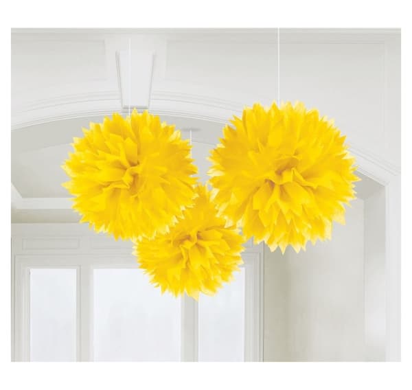 Paperinen koriste 'Fluffy yellow'