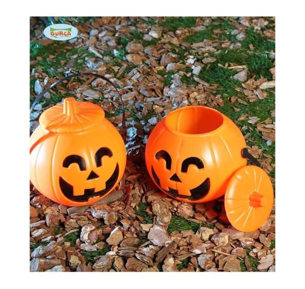 Bøtte/kurv med lokk Halloween 17x14cm