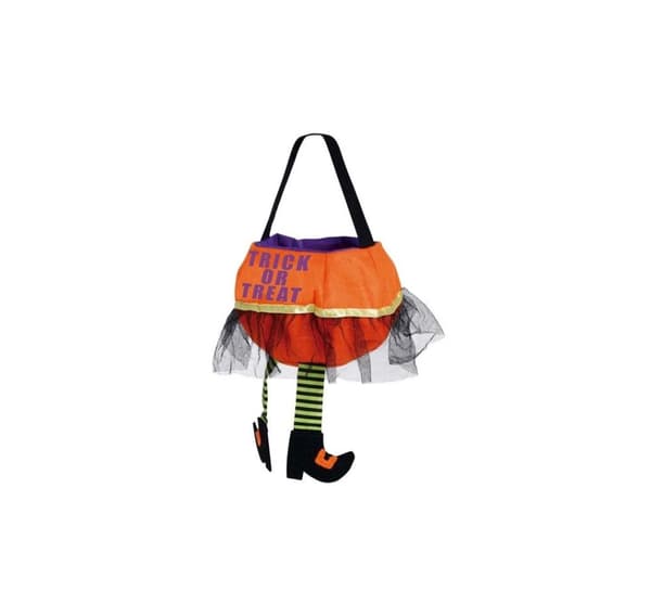 Bøtte Halloween laget av filt 20cm