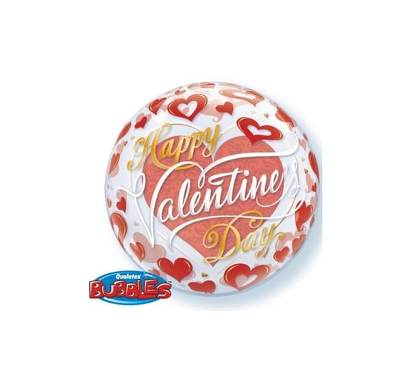 Valentine's røde hjerter' Bubbles ballon