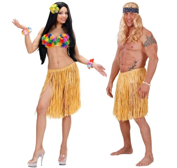 Hawaiiskjørt 55 cm (naturlig)