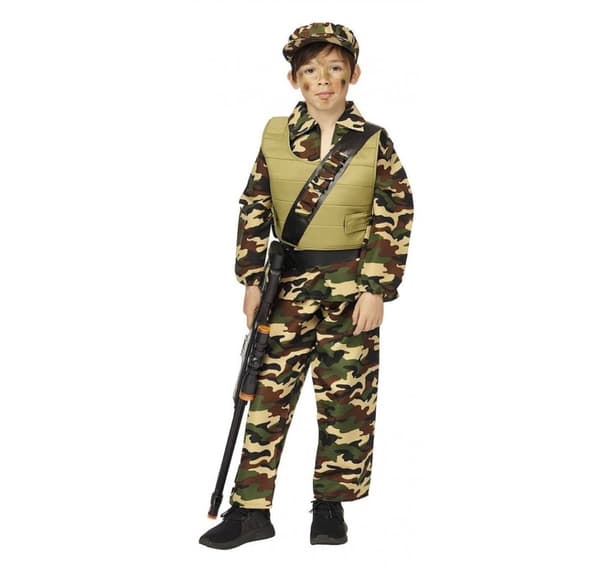Soldat kostume + hat (116 cm)