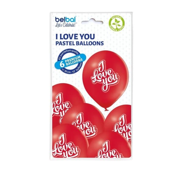 Latex sæt 'I Love You' (6 stk)