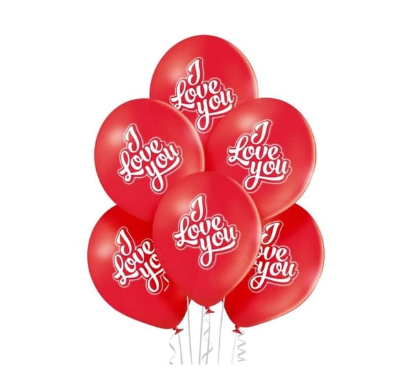 Latex sæt 'I Love You' (6 stk)
