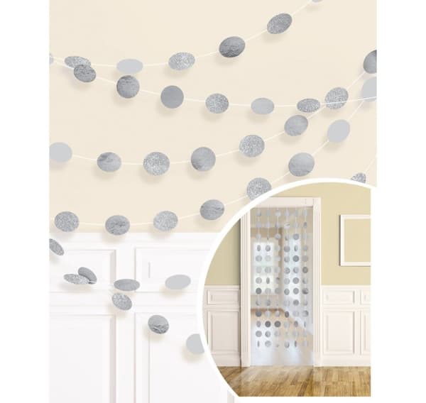 Koristenauha Glitter Silver, 6 kpl x 213 cm