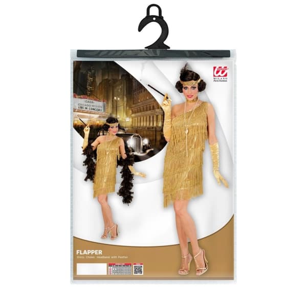 Klänning Flapper gyllene L