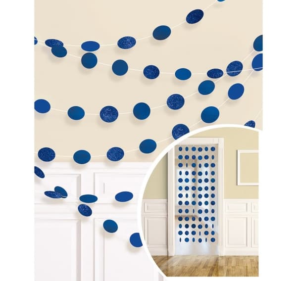 Dekorstreng Glitter Kongeblå, 6 stk x 213 cm