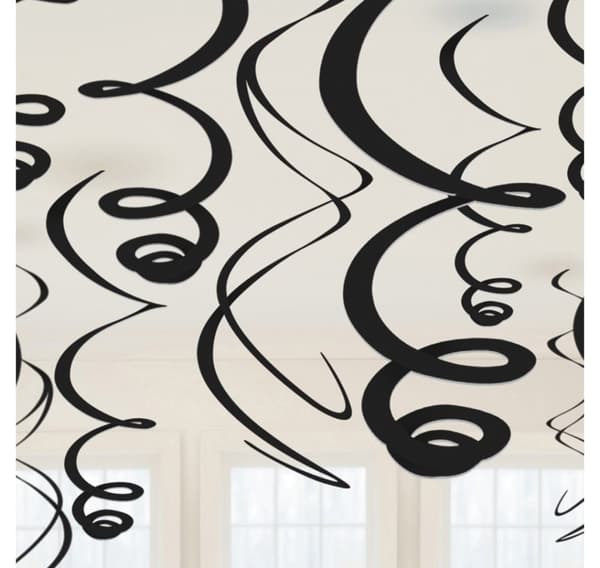 Dekor 'Black Paper Swirl' 55,8cm