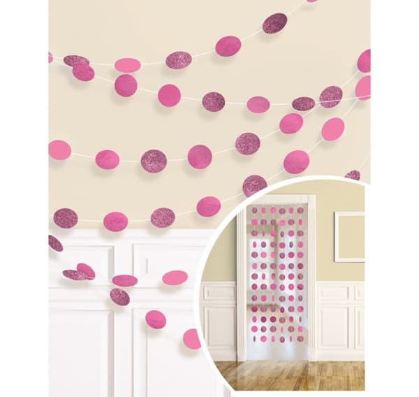 Dekorsnöre Glitter Klarrosa 213 cm