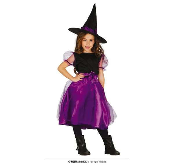 Lasten puku Witch purppura 10-12 vuotta