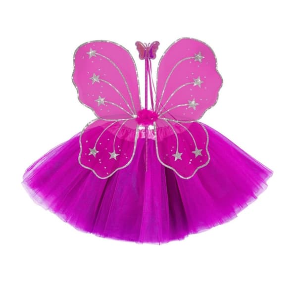 Barnedrakt Fairy, hot pink