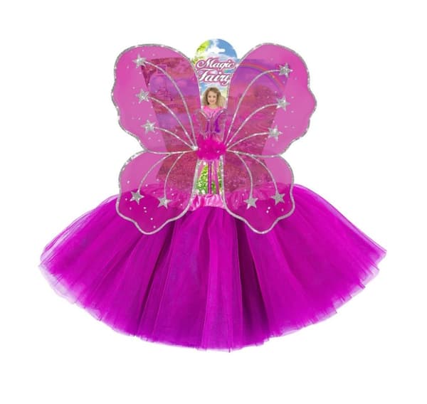 Barnedrakt Fairy, hot pink