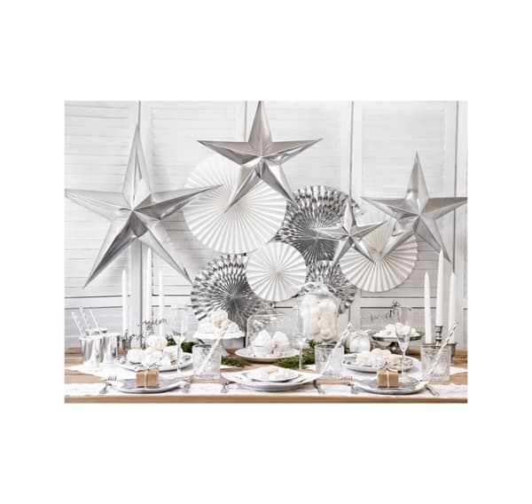 Papper stjärnsilver, 70cm