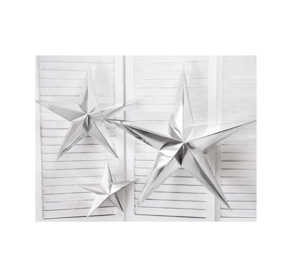 Papper stjärnsilver, 70cm