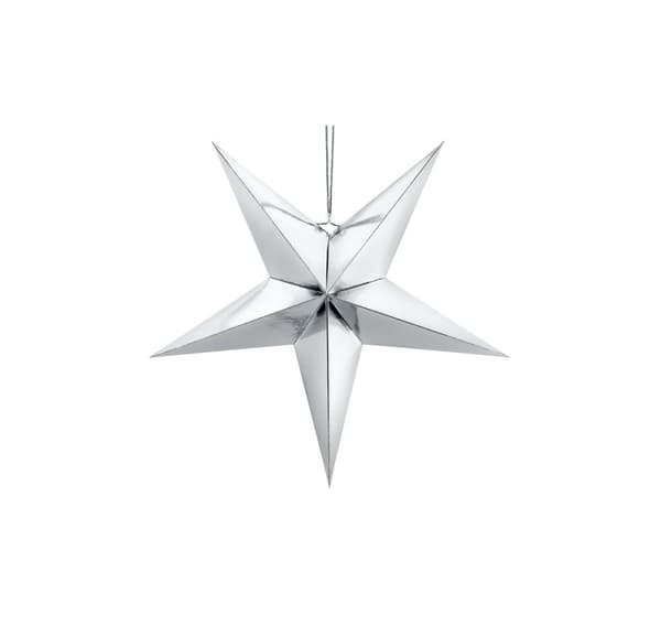 Papper stjärnsilver, 70cm