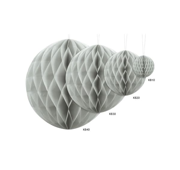 Papirdekor 'Honeycomb ball grå' 40cm 1stk