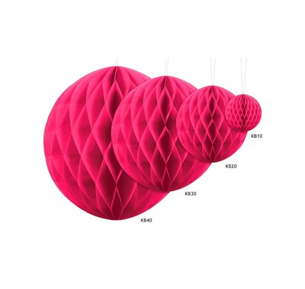 Paperikoristeet 'Hunajakennopallo tummanpunainen' 40cm 1kpl