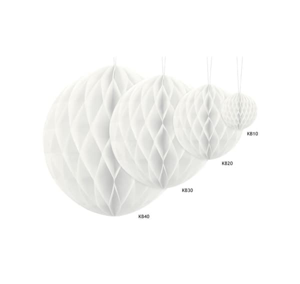 Pappersdekoration 'Honeycomb ball white' 40cm 1st