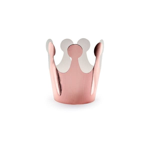 Sett med kroner 6 cm Rose Gold, 6 stk
