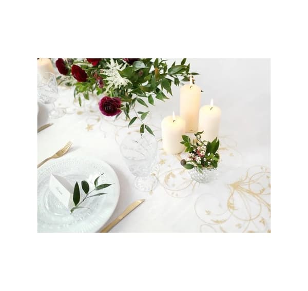 Organza med guldtryck