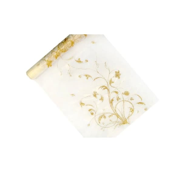 Organza med guldtryck