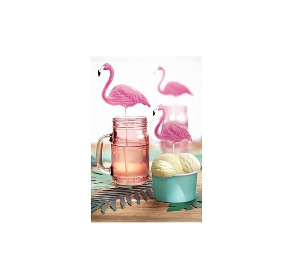 Tårtdekoration 'Aloha-Flamingos' 15-23cm