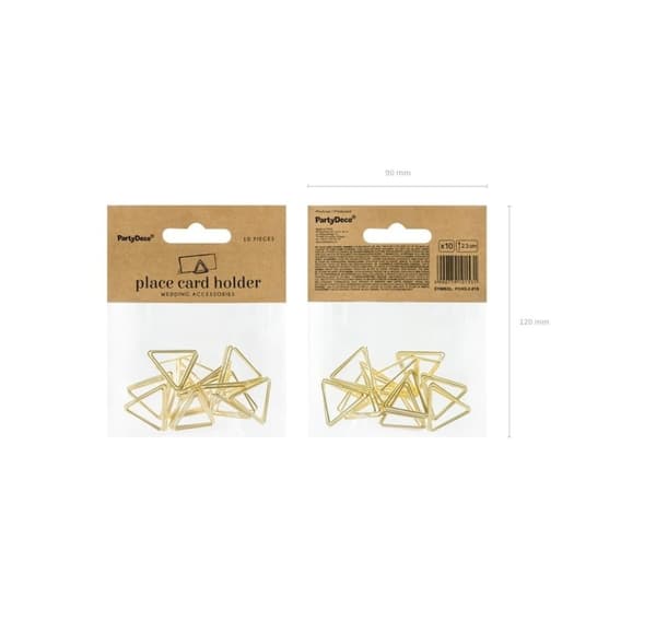Navnekortholder Trekanter guld 2,3 cm, 10 stk